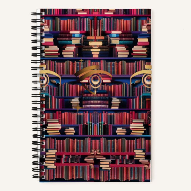 Cuaderno en espiral de ojos de biblioteca mística  (Anverso)