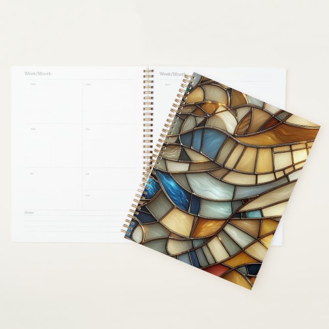 Cuaderno en espiral de olas de vidrio teñido (Demostración)