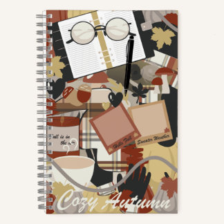 Cuaderno en espiral de otoño acogedor