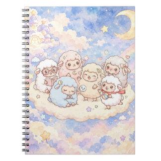 Cuaderno en espiral de ovejas soñadoras lindas