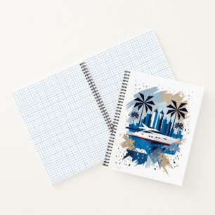 Cuaderno en espiral de paisaje urbano tropical
