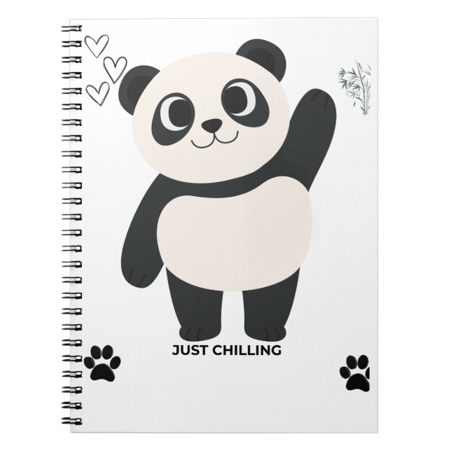 Cuaderno en espiral de Panda Adorable — Kawaii Sol (Frente)