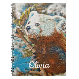 Cuaderno en espiral de Panda Rojo