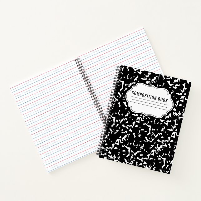 Cuaderno en espiral de patrón clásico de composici (Interior)