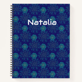 Cuaderno en espiral de patrón floral