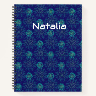 Cuaderno en espiral de patrón floral