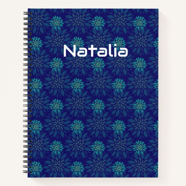 Cuaderno en espiral de patrón floral (Anverso)