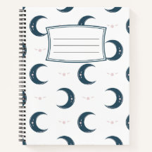 Cuaderno en espiral de patrón lunar 22 x 28 cm