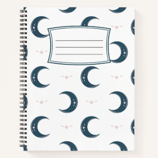 Cuaderno en espiral de patrón lunar 22 x 28 cm