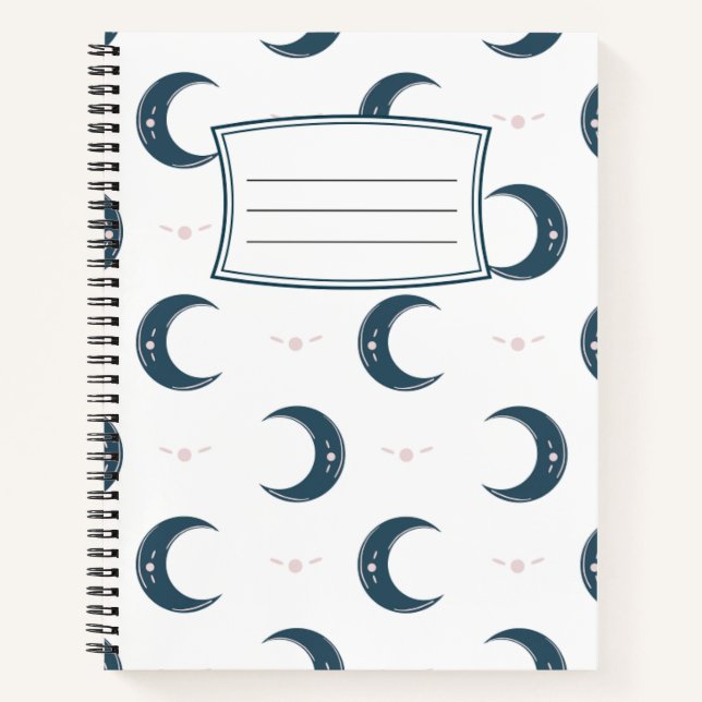Cuaderno en espiral de patrón lunar 22 x 28 cm (Anverso)
