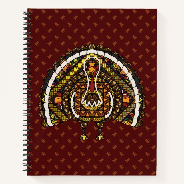 Cuaderno en espiral de pavo de otoño (Anverso)