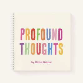 Cuaderno en espiral de pensamientos profundos