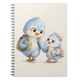 Cuaderno en espiral de pequeños hermanos pájaros a