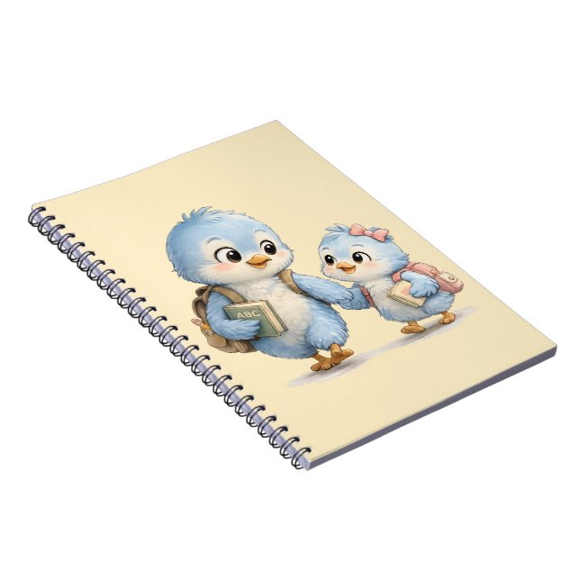 Cuaderno en espiral de pequeños hermanos pájaros d (Lado Derecho)
