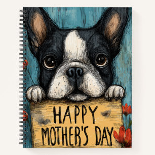 Cuaderno en espiral de perro bulldog francés del d