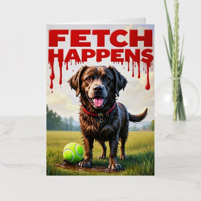 Cuaderno en espiral de perro divertido Fetch Happe (Anverso)