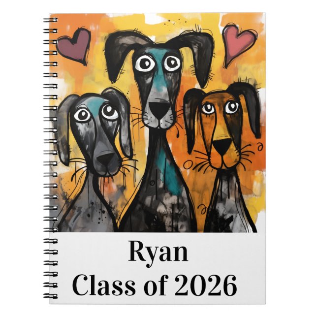 Cuaderno en espiral de perro lindo  (Frente)