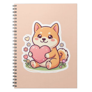 Cuaderno en espiral de perro Shiba Inu Kawaii lind