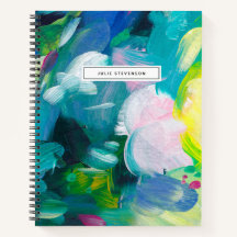Cuaderno en espiral de pinceladas coloridas