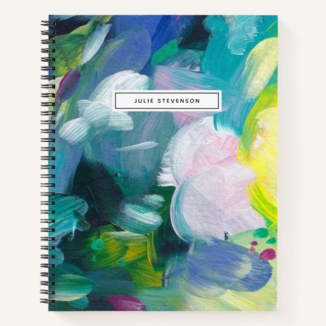 Cuaderno en espiral de pinceladas coloridas (Anverso)