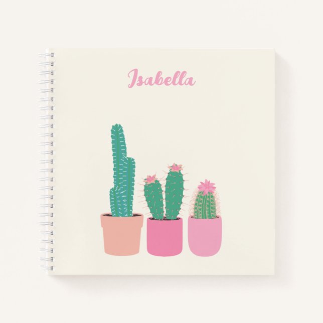 Cuaderno en espiral de planta de interior Cactus f (Anverso)