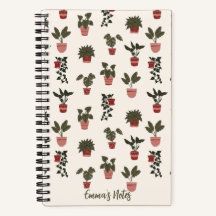 Cuaderno en espiral de planta en maceta | diario l