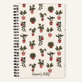 Cuaderno en espiral de planta en maceta | diario l