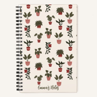 Cuaderno en espiral de planta en maceta | diario l
