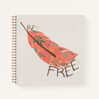 Cuaderno en espiral de pluma Be Free | Boho capric