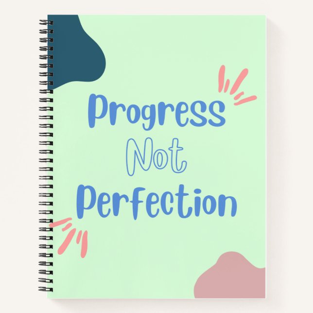 Cuaderno en espiral de Progreso no Perfección (Anverso)