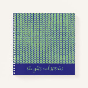 Cuaderno en espiral de punto azul verde 8,5x8,5 +