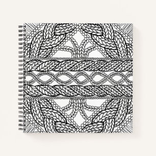 Cuaderno en espiral de punto de cable blanco 8,5x8
