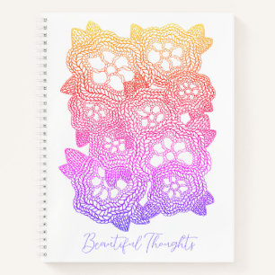 Cuaderno en espiral de punto floral 8.5x11 + Texto