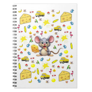 Cuaderno en espiral de queso de ratón gato camión