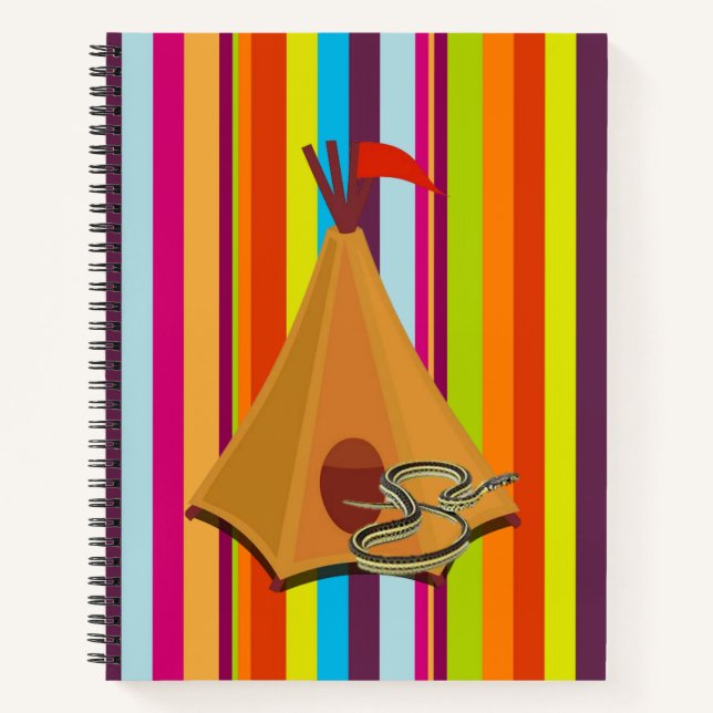 Cuaderno en espiral de rayas tienda serpiente (Anverso)
