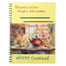 Cuaderno en espiral de recetas de la cocina de la
