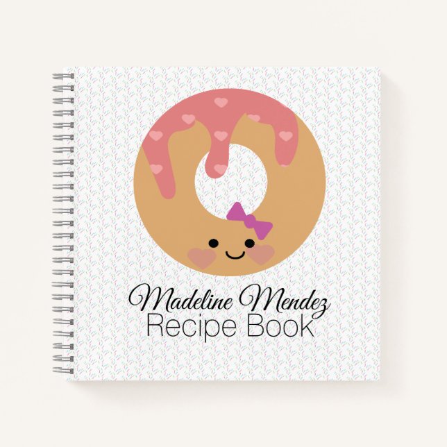 Cuaderno en espiral de recetas para niños de donut (Anverso)
