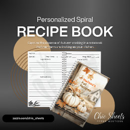 Cuaderno en espiral de recetas personalizadas de o
