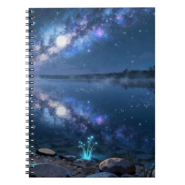 Cuaderno en espiral de reflejo celestial (Frente)