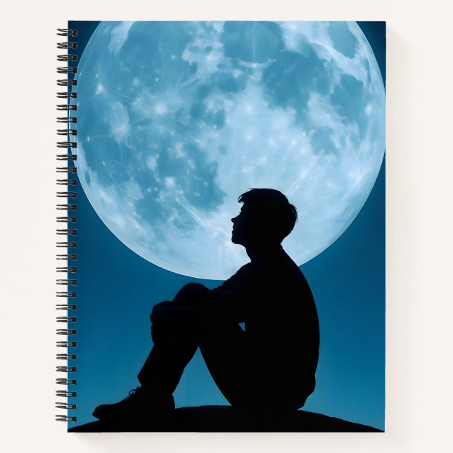 Cuaderno en espiral de reflejos de luz de luna (Anverso)
