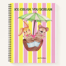 Cuaderno en espiral de regalos de helado 8.5" x 11