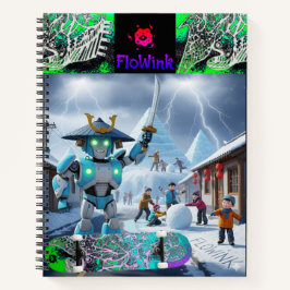 Cuaderno en espiral de robot ninja
