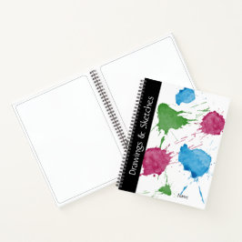 Cuaderno en espiral de salpicaduras de pintura col