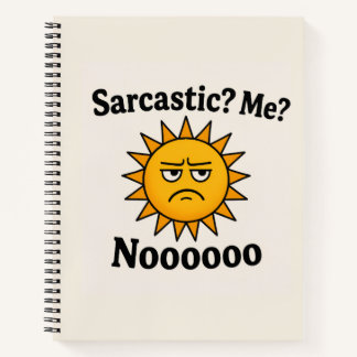 Cuaderno en espiral de sol sarcástico