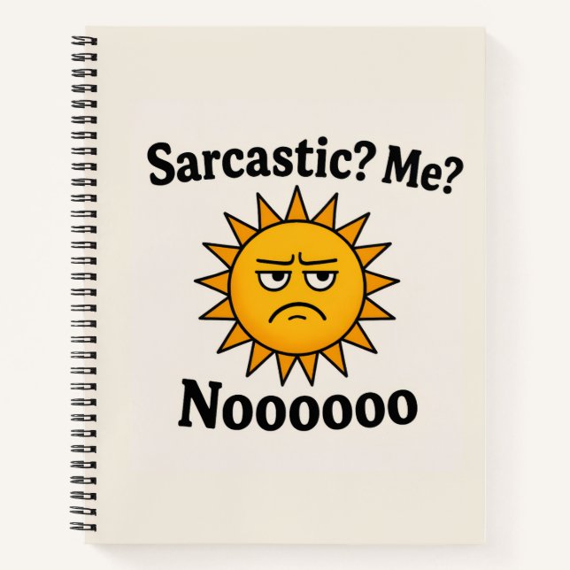 Cuaderno en espiral de sol sarcástico (Anverso)