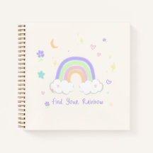 Cuaderno en espiral de sueños pastel arcoíris