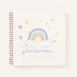 Cuaderno en espiral de sueños pastel arcoíris