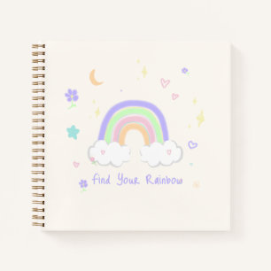 Cuaderno en espiral de sueños pastel arcoíris