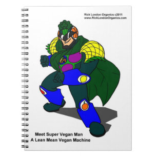 Cuaderno en espiral de Super Vegan Man (nuestra ma
