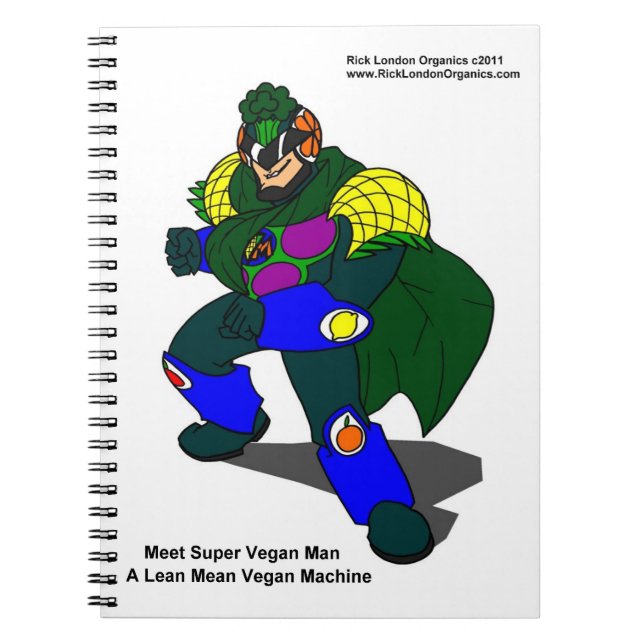 Cuaderno en espiral de Super Vegan Man (nuestra ma (Frente)